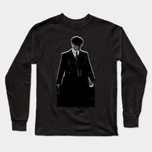 Thomas Shelby stands emotionally, well dressed, with a hat and looks down as abstract comic art (vers. 1) Long Sleeve T-Shirt